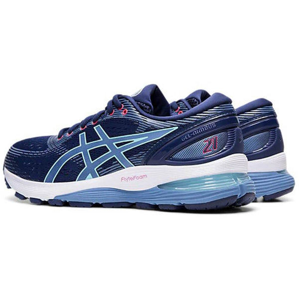 ASICS WOMEN'S GEL NIMBUS 21 RUNNING SHOE BLUE/GREY – National Sports