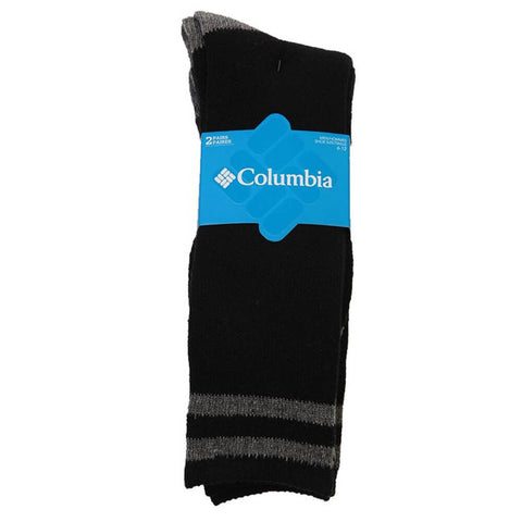 COLUMBIA MEN'S 2 PACK BOOT SOCKS 10-13 BLACK