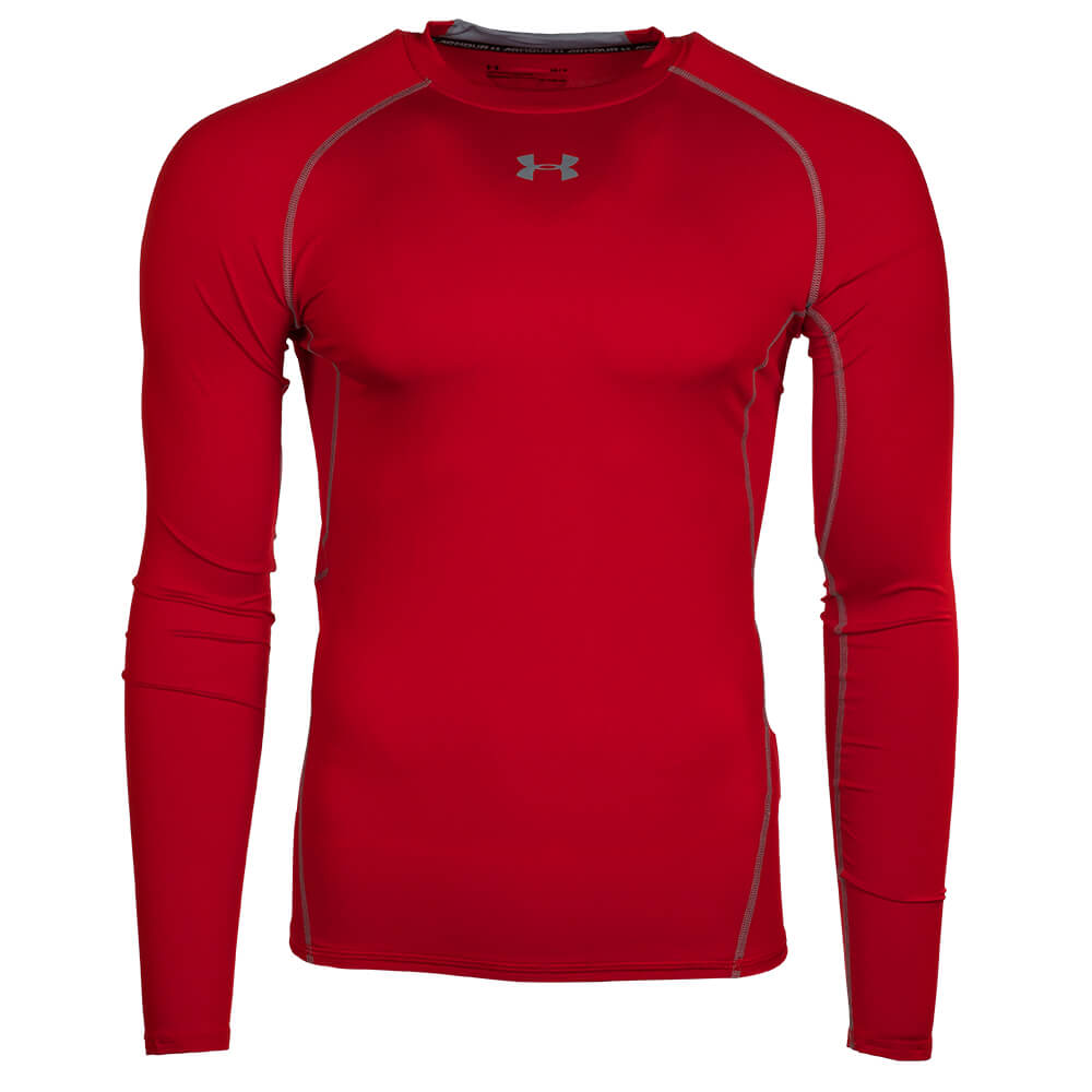 UNDER ARMOUR MEN'S HEATGEAR ARMOUR COMPRESSION LONG SLEEVE TOP RED