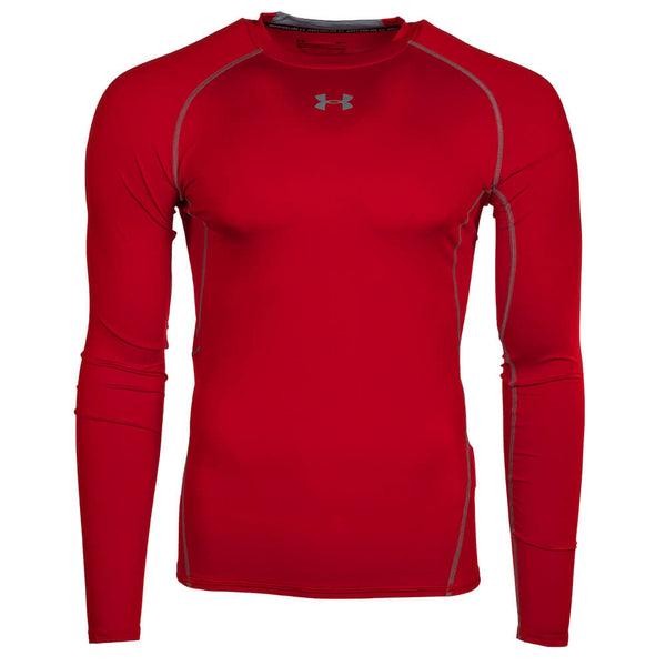 UNDER ARMOUR MEN'S HEATGEAR ARMOUR COMPRESSION LONG SLEEVE TOP RED/STEEL