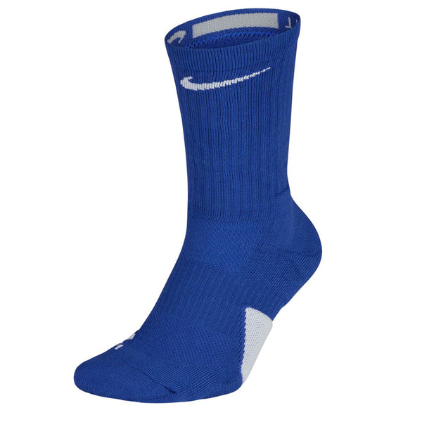 NIKE LARGE ELITE BASKETBALL CREW SOCKS ROYAL/WHITE