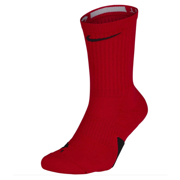 NIKE LARGE ELITE BASKETBALL CREW SOCKS RED/BLACK