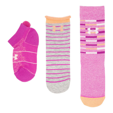 UNDER ARMOUR G TRIPLE PLAY 3PK YL FLUO FUCHSIA ASST