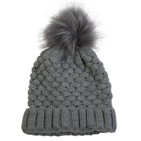 GREAT NORTHERN WOMEN'S PINEAPPLE KNIT TOQUE GREY