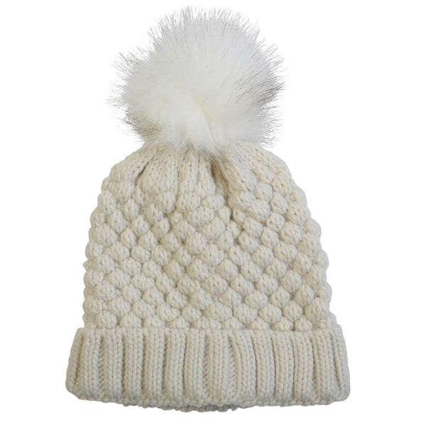 GREAT NORTHERN WOMEN'S PINEAPPLE KNIT TOQUE IVORY