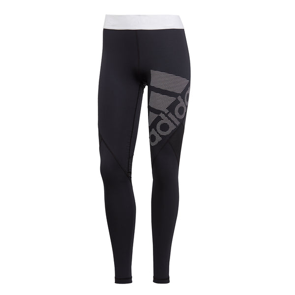 ADIDAS WOMEN'S ALPHASKIN LONG TIGHT LOGO BLACK/WHITE