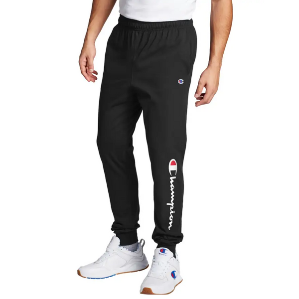 CHAMPION MEN'S CLASSIC SCRIPT POWERBLEND FLEECE JOGGER BLACK