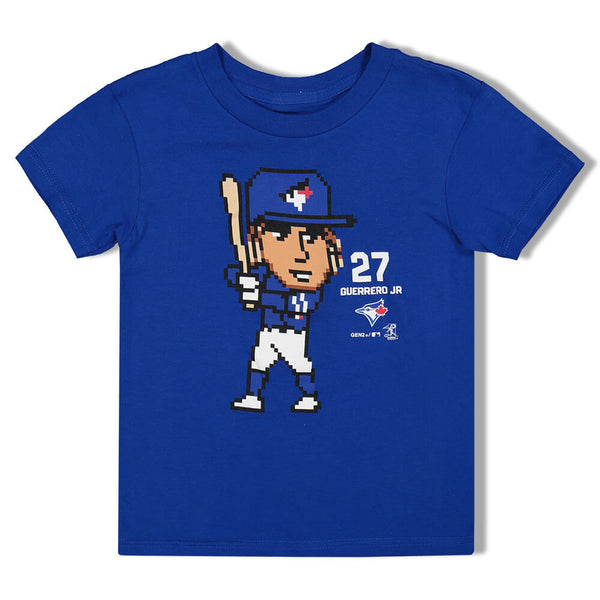 OUTERSTUFF 4-7 TORONTO BLUE JAYS GUERRERO JR PIXEL PLAYER SHORT SLEEVE TOP BLUE
