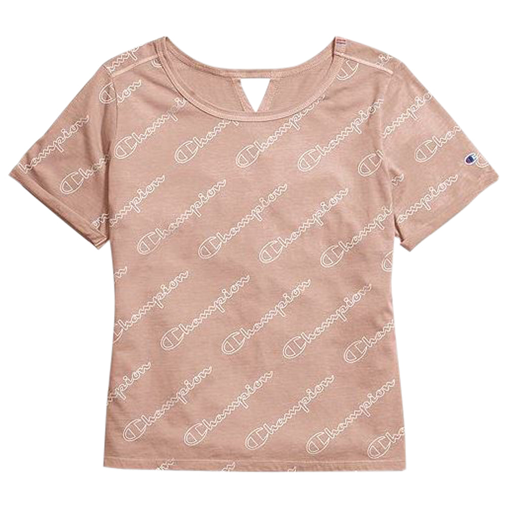 CHAMPION WOMEN'S HERITAGE TEE PRINT CHAMPION OUTLINE SCRIPT DREAM PINK
