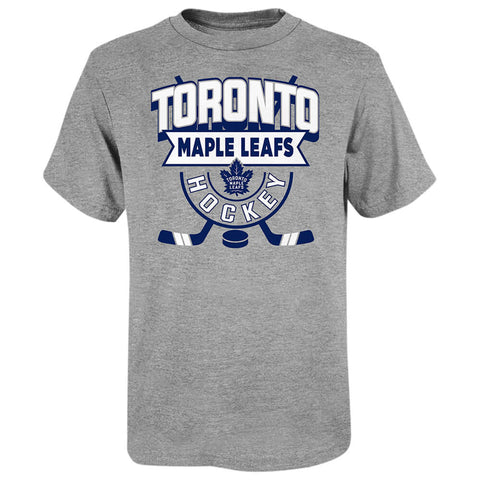 OUTERSTUFF 4-7 TORONTO MAPLE LEAFS GAME READY SHORT SLEEVE TOP HEATHER GREY