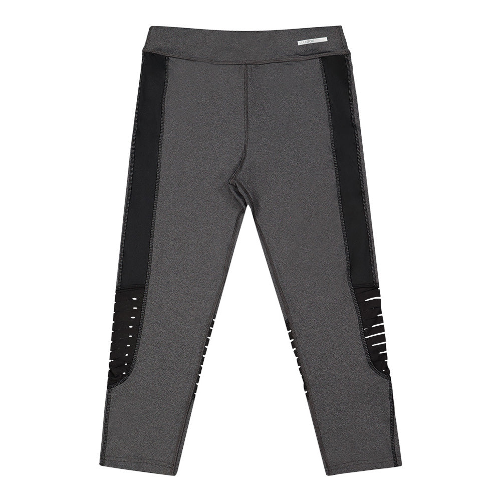 ELLE SPORTSWEAR WOMEN'S MESH BACK KNEE CAPRI CHARCOAL