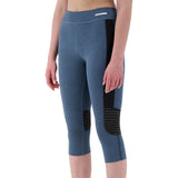 ELLE SPORTSWEAR WOMEN'S MESH BACK KNEE CAPRI DENIM