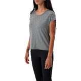 ELLE SPORTSWEAR WOMEN'S SHOULDER TIE SHORT SLEEVE TEE BLACK