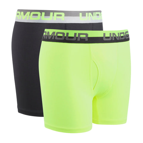 UNDER ARMOUR BOY'S 2 PACK SOLID PERFORMANCE BOXER HVY