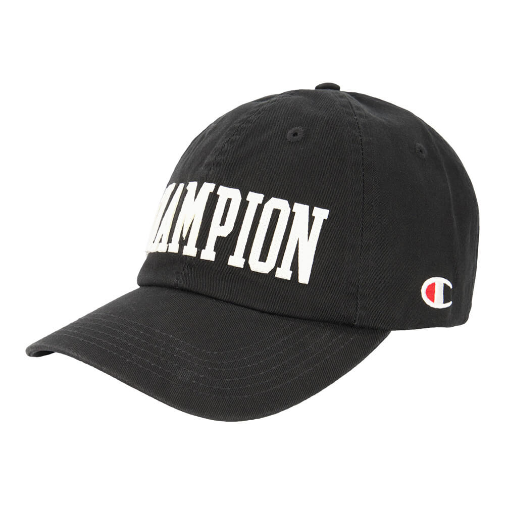 CHAMPION MEN'S FELT APPLIQUE DAD ADJUSTABLE CAP BLACK – National
