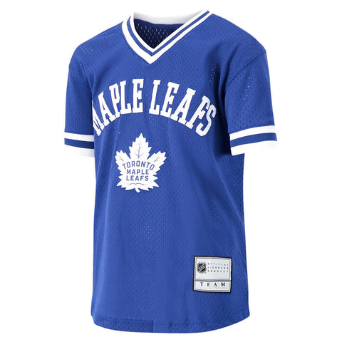 OUTERSTUFF YOUTH TORONTO MAPLE LEAFS VNECK MESH FASHION SHORT SLEEVE TOP