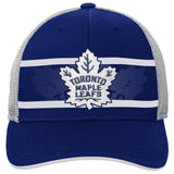 OUTERSTUFF YOUTH TORONTO MAPLE LEAFS AUTHENTIC RINKSIDE STRIPE STRUCTURE ADJUSTABLE HAT