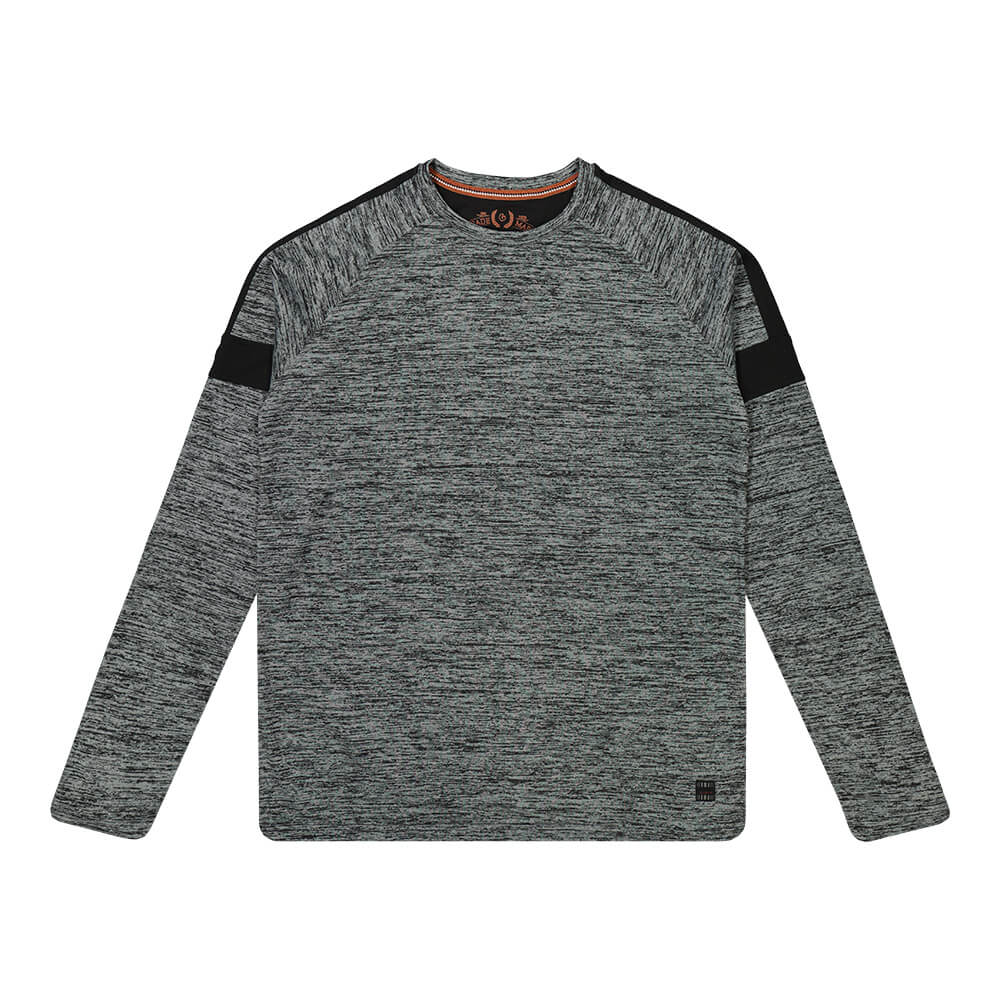 BURNSIDE MEN'S LONG SLEEVE CREW TOP DARK GREY