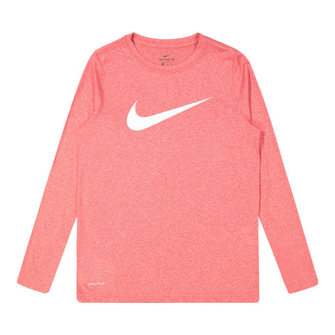 NIKE BOYS DRY LEGEND TEE SOLID GYM RED