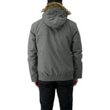 RIPZONE MEN'S RENEGADE INSULATED JACKET GUN METAL CYPRESS MELANGE MODEL BACK