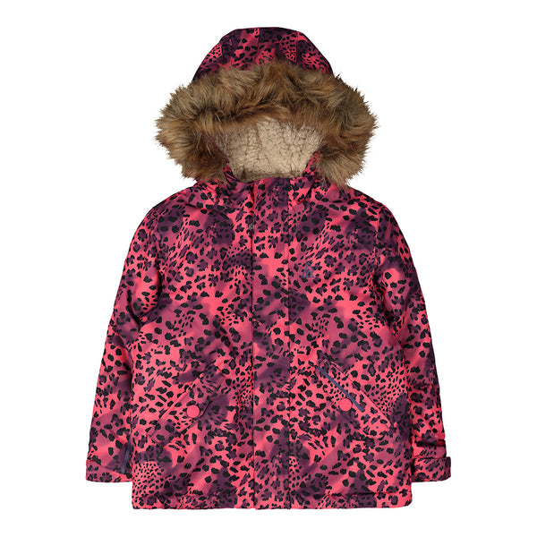RIPZONE TODDLER BIG BANG INSULATED JACKET RASPBERRY LEOPARD