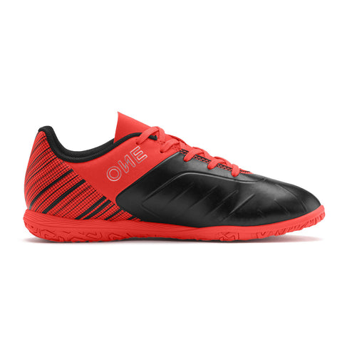 PUMA JUNIOR ONE 5.4 IT INDOOR SOCCER CLEAT BLACK/RED/SILVER