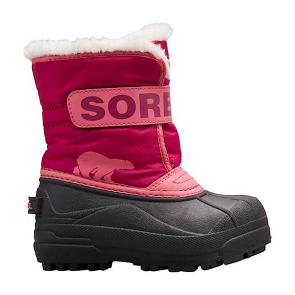 SOREL GIRLS SNOW COMMANDER -32C WATERPROOF WINTER BOOT TROPIC PINK/DEEP BLUSH