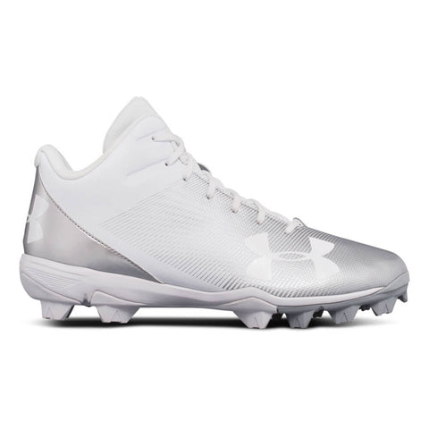 UNDER ARMOUR MEN'S LEADOFF MID RM BASEBALL CLEAT WHITE/WHITE