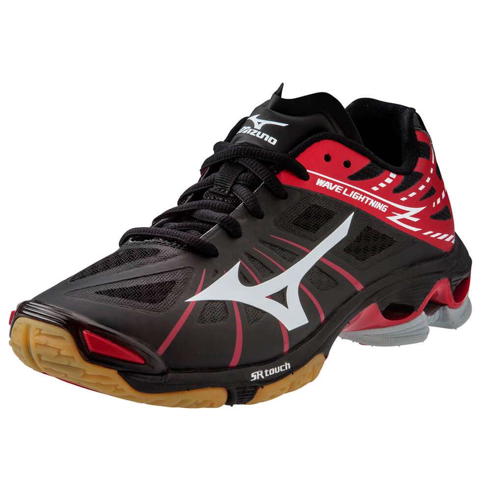 MIZUNO MEN'S WAVE LIGHTNING Z INDOOR COURT SHOE BLACK/RED