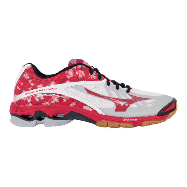 MIZUNO MEN'S WAVE LIGHTNING Z2 INDOOR COURT SHOE WHITE/RED