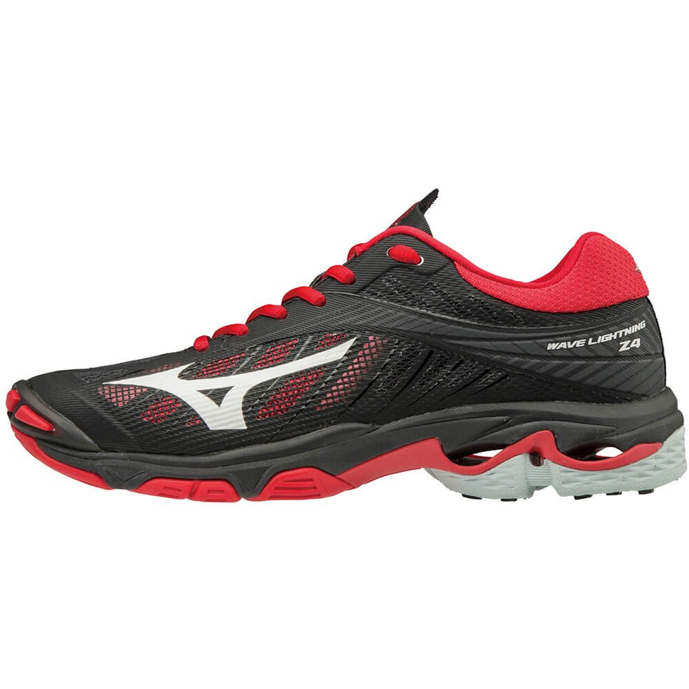 MIZUNO WOMEN'S WAVE LIGHTNING Z4 INDOOR COURT SHOE BLACK/RED SIZE
