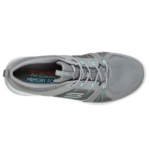 SKECHERS WOMEN'S CITY PRO - WITHOUT A CARE RUNNING SHOE GREY/MINT