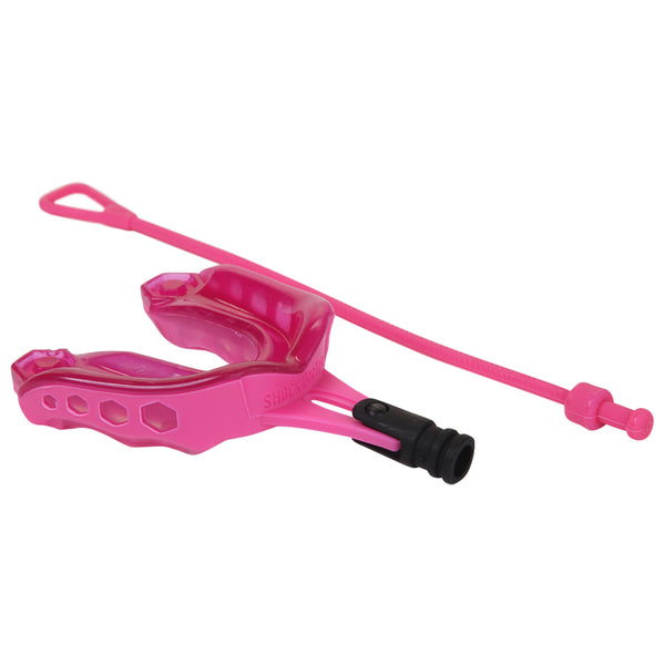 SHOCK DOCTOR ADULT GEL MAX PINK MOUTHGUARD WITH STRAP