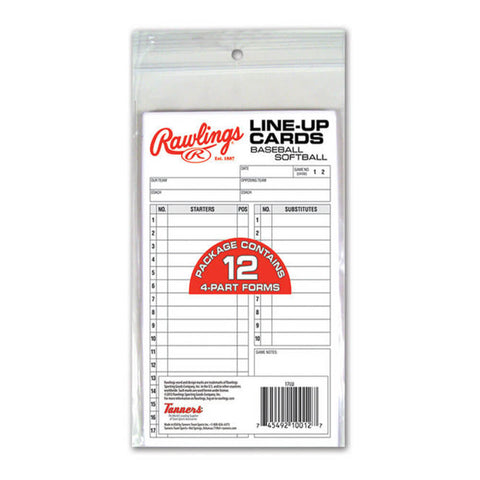 RAWLINGS SYSTEM-17 LINE-UP CARDS