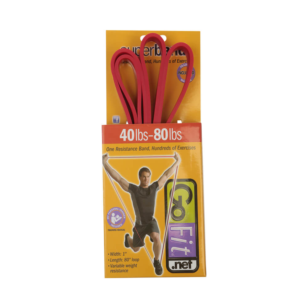 GOFIT SUPERBAND 40-80LBS RESISTANCE BAND RED BOX