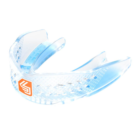 SHOCK DOCTOR ADULT SUPERFIT BASKETBALL CLEAR BLUE MOUTHGUARD