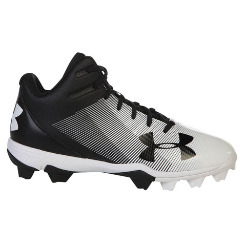 UNDER ARMOUR MEN'S LEADOFF MID RM BLACK/WHITE BASEBALL CLEAT