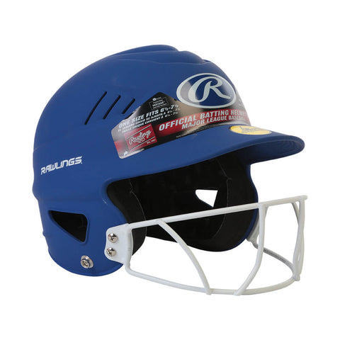 RAWLINGS COOLFLO FASTPITCH BATTING HELMET W/MASK MATTE ROYAL