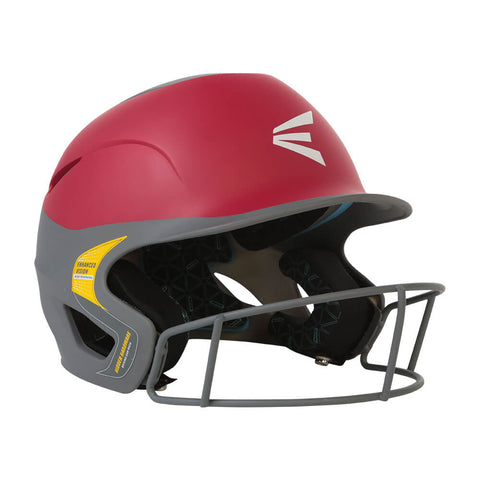 EASTON PROWESS GRIP TWO-TONE SML/MED FASTPITCH HELMET W/MASK MATTE CHARCOAL/RED