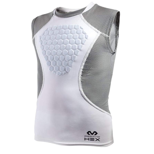 MCDAVID USA 7610 YOUTH WHITE/GREY HEX STERNUM SHIRT