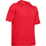 UNDER ARMOUR MENS RED SHORT SLEEVE CAGE HOODIE