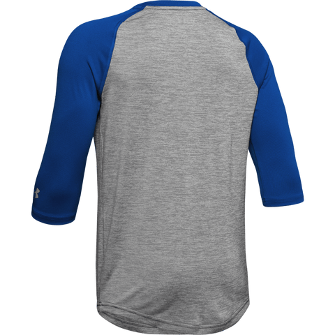 UNDER ARMOUR YOUTH ROYAL 3/4 SLEEVE T-SHIRT BACK