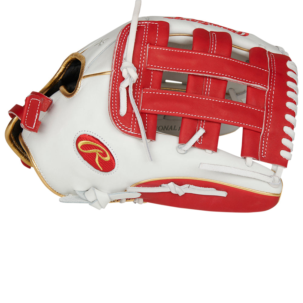 RAWLINGS LIBERTY ADVANCED COLOR SYNC 2.0 13 INCH PRO H-WEB WHITE/RED SOFTBALL GLOVE LEFT HAND THROW