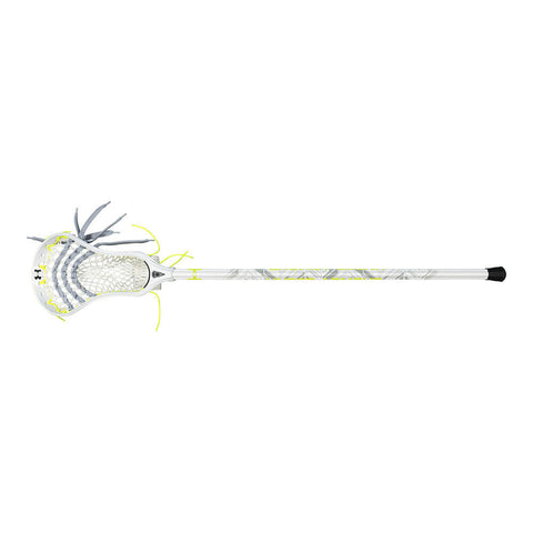 UNDER ARMOUR COMMAND LOW WHITE/GREY/NEON GREEN LACROSSE STICK BACK