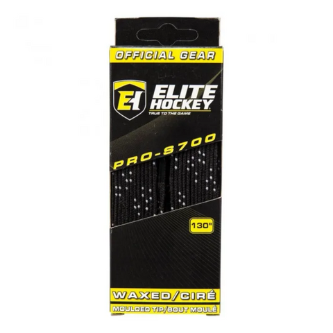 ELITE PRO S700 BANDED WAX HOCKEY LACE BLACK 72 INCH