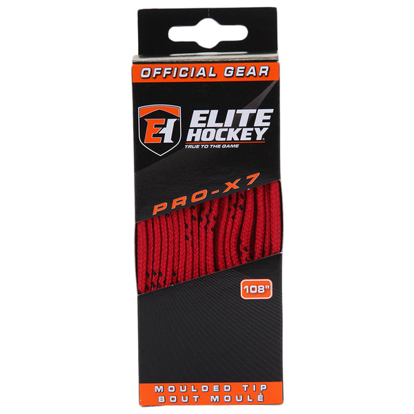 ELITE PRO X7 HOCKEY SKATE LACES RED 108 INCH