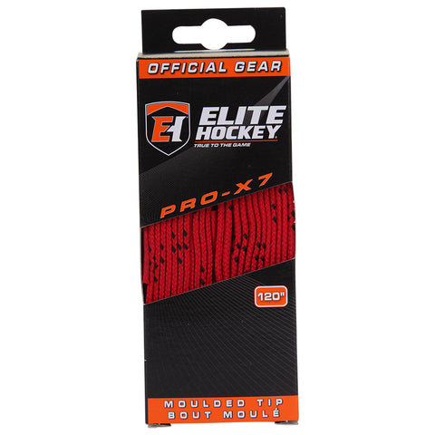 ELITE PRO X7 HOCKEY SKATE LACES RED 120 INCH
