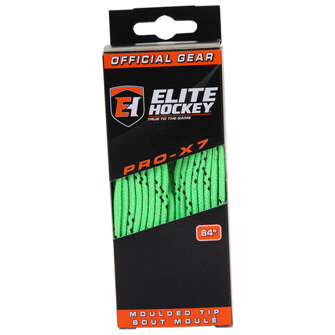 ELITE PRO X7 HOCKEY SKATE LACES LIME 84 INCH
