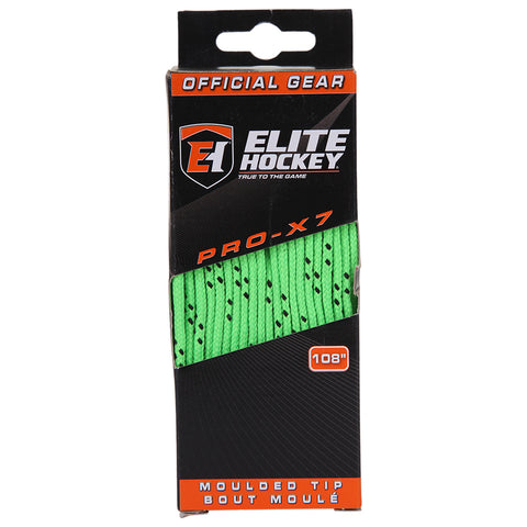 ELITE PRO X7 HOCKEY SKATE LACES LIME 108 INCH