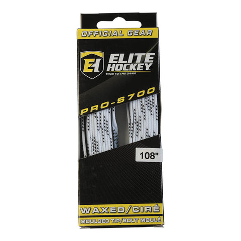 ELITE PRO S700 WAX SKATE LACES WHITE 108 INCH